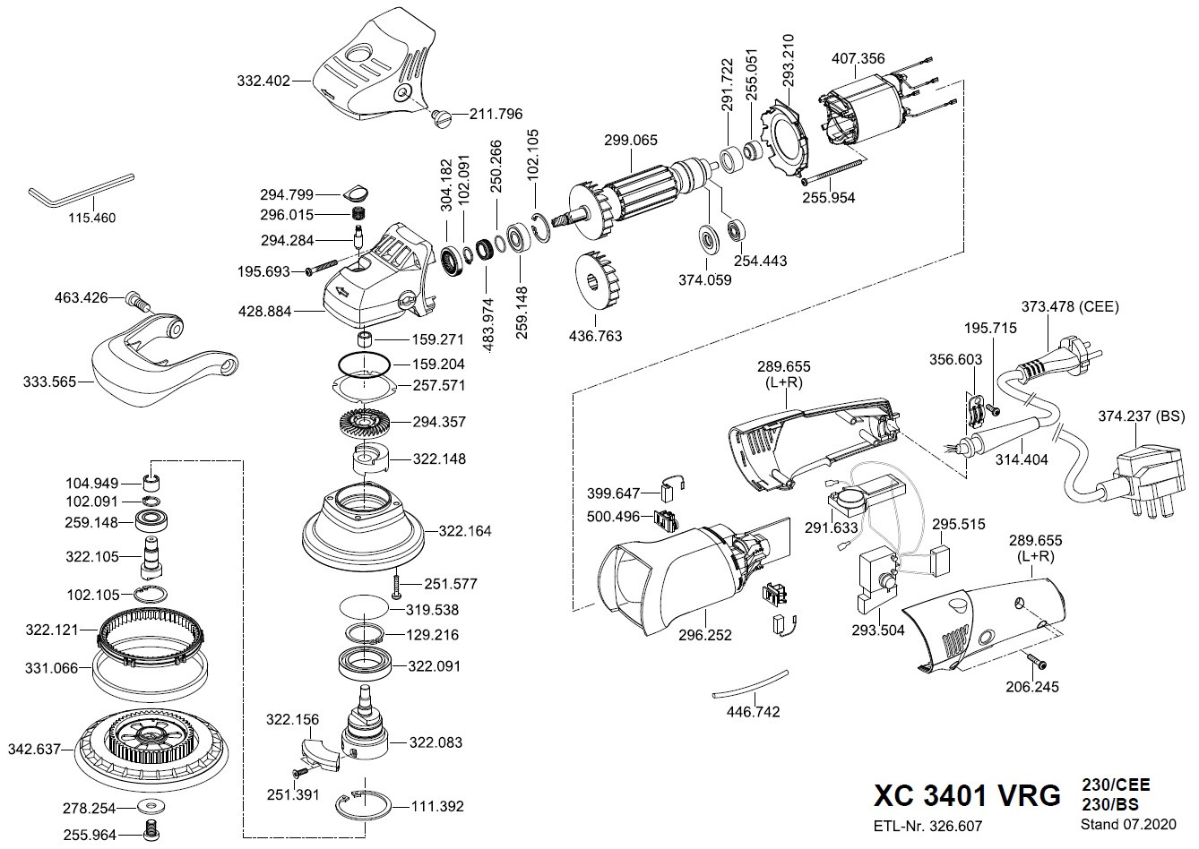 Explosionszeichnung XC3401