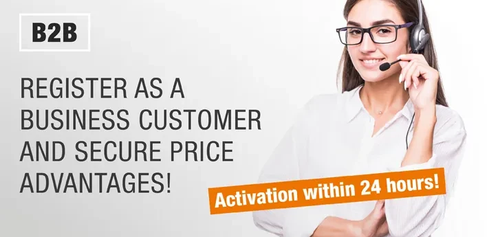 B2B - subscribe as business customer now and get price advantages!
