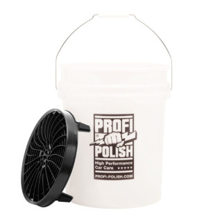 ProfiPolish car wash bucket translucent incl. Dirt Lock insert black