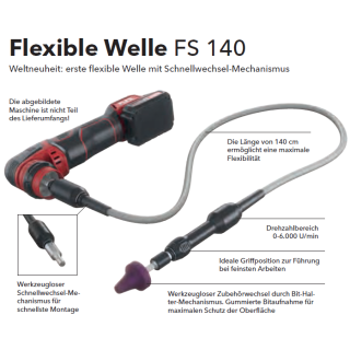 FLEX Flexible Welle FS140 Set + Polierpads und L- BOXX