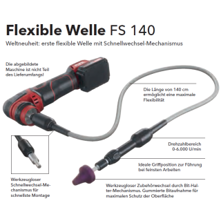 FLEX Flexible Welle FS140 Set + Polierpads und L-BOXX