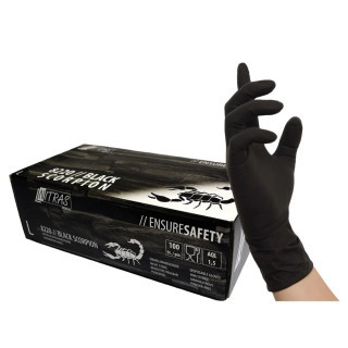 Nitras Black Scorpion Latex Disposable gloves 100 pieces