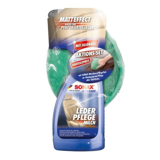 SONAX XTREME LederPflegeMilch with MicrofibrePad ActionSet- SALE