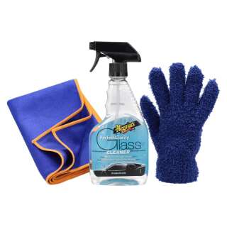 Meguiars Glas Set mit Glastuch & Detailing Handschuhe