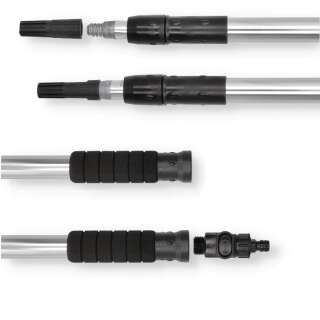 Telescopic aluminum handle with water flow 140 cm - 245 cm
