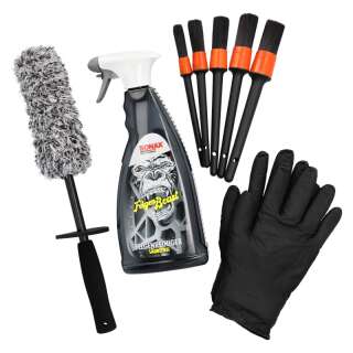 FelgenSet mit Reiniger / Felgenbürste / Pinsel / Schutzhandschuhe