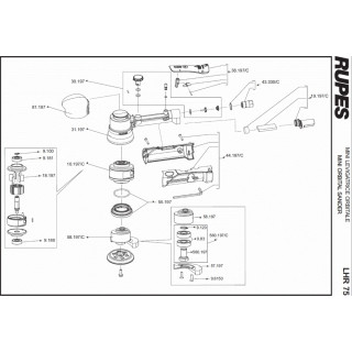 RUPES BigFoot Exzenter-Poliermaschine LHR75 pneumatisch