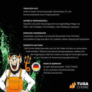 TUGA ALU-TEUFEL Spezial Felgenreiniger-Gel pH-neutral / s&auml;urefrei gr&uuml;n