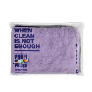 ProfiPolish polishing-towel Korea Super Plush purple / satinedge black 60 cm &times; 40 cm 550 gsm