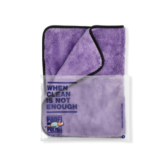 ProfiPolish polishing-towel Korea Super Plush purple / satinedge black 60 cm × 40 cm 550 gsm